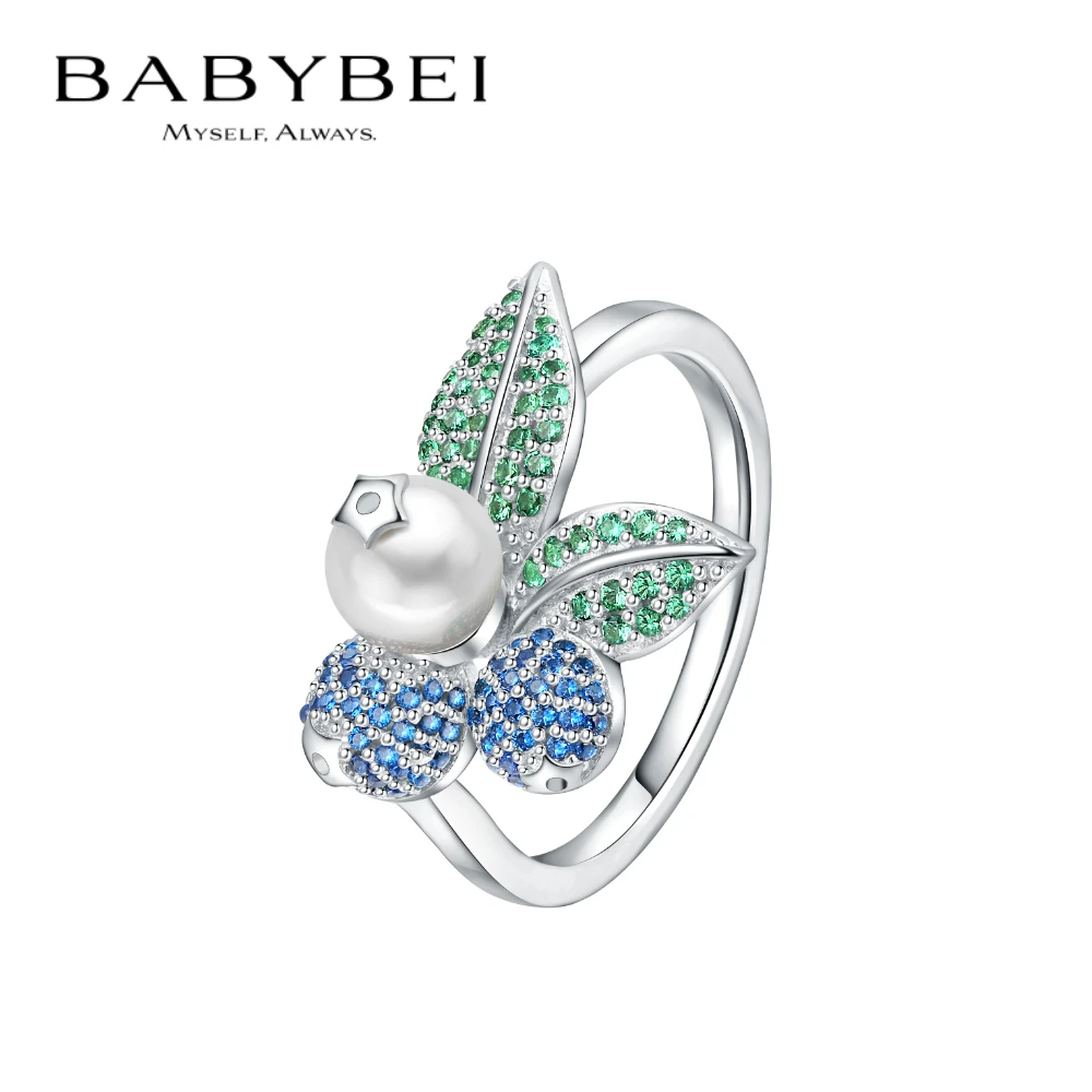 BABYBEI/初贝 坠链均925银 蓝莓戒指贝珠清新水果简约百搭时尚
