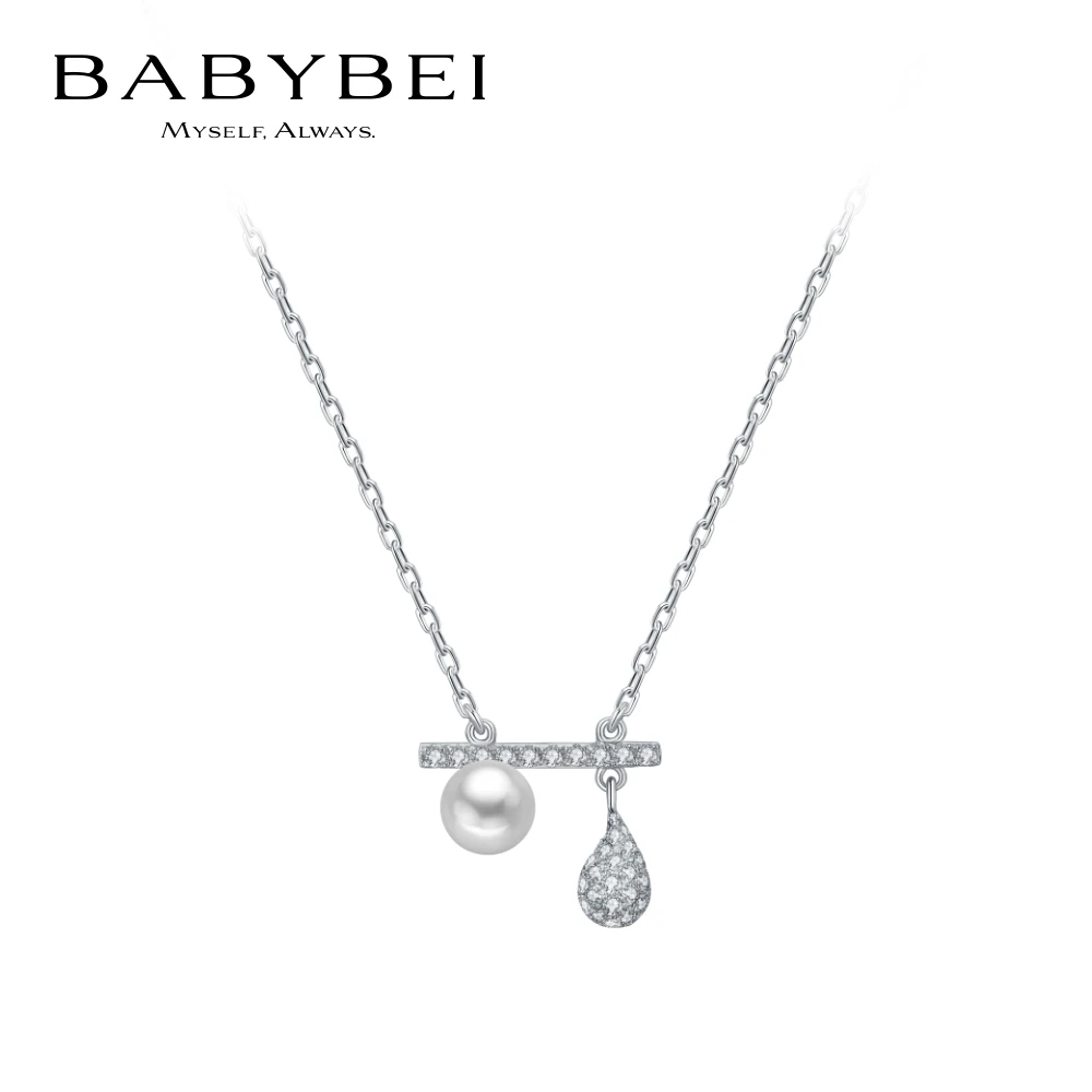 BABYBEI/初贝 坠链均925银 水滴项链锁骨链贝珠清新百搭简约气质