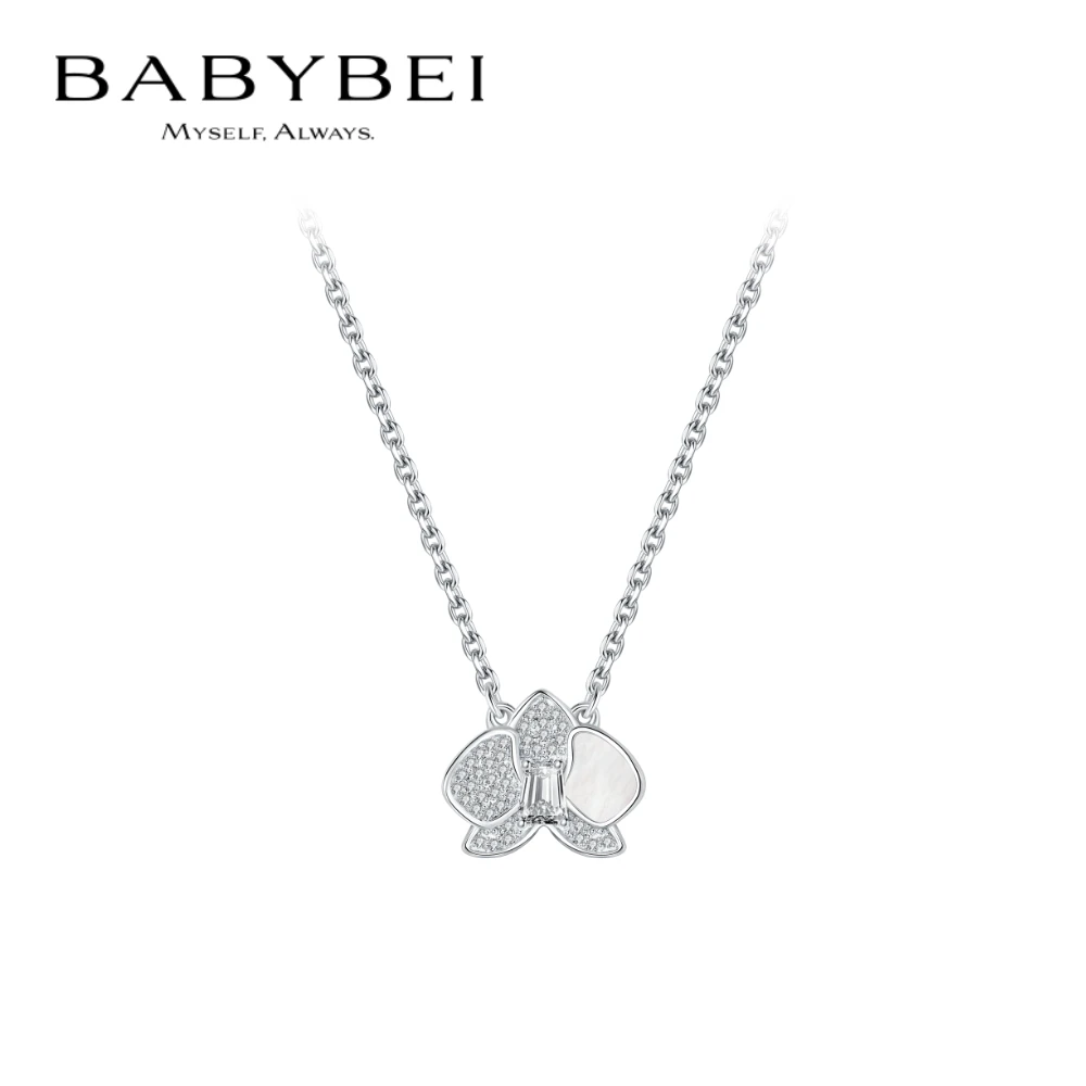 BABYBEI/初贝 坠链均925银 蝴蝶兰项链锁骨链优雅百搭精致气质