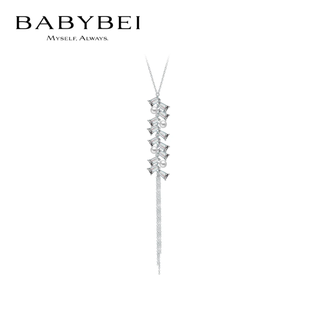 BABYBEI/初贝 坠链均925银 爆竹项链毛衣链贝珠新中式流苏优雅
