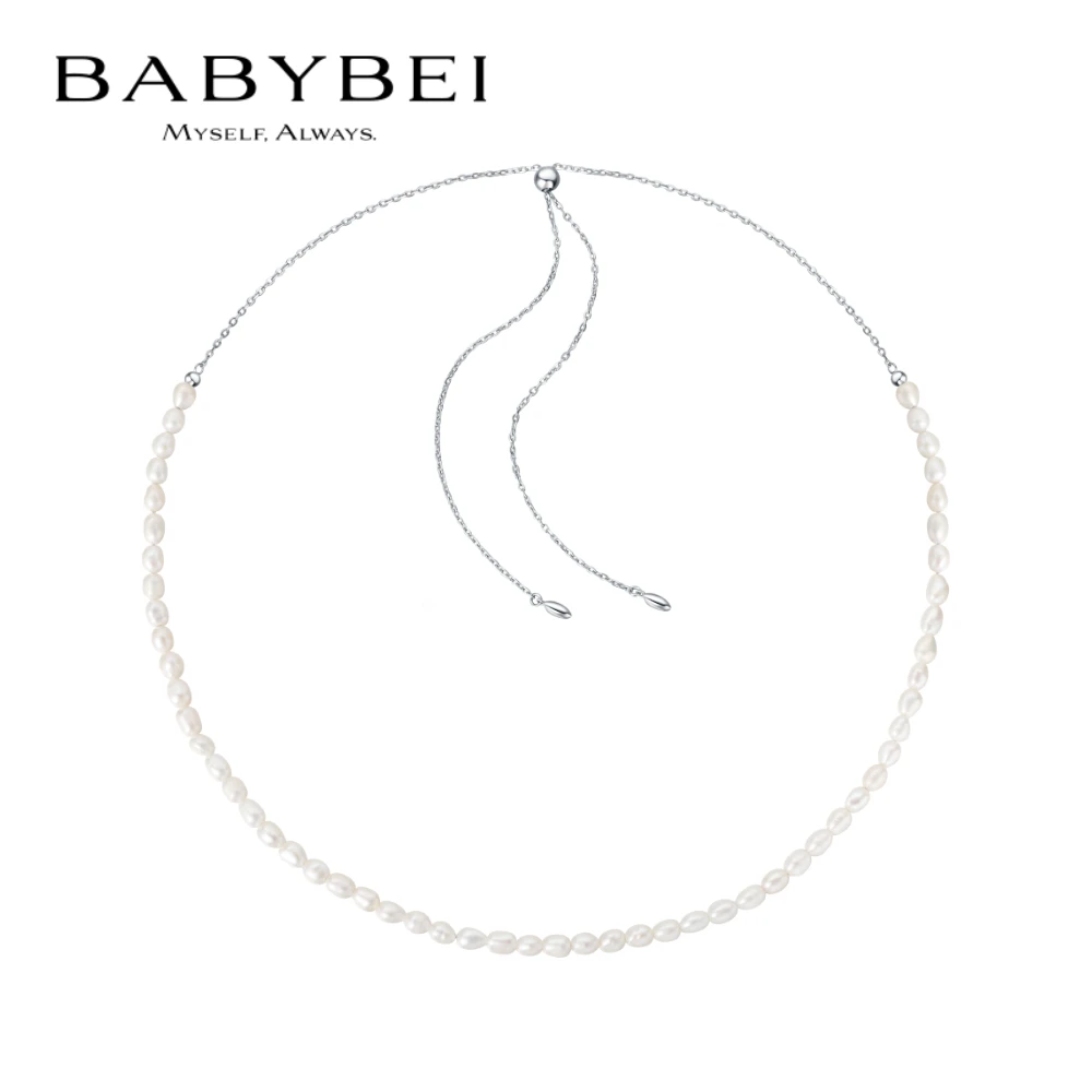 BABYBEI/初贝 坠链均925银 清风白露项链项圈巴洛克珍珠米粒气质