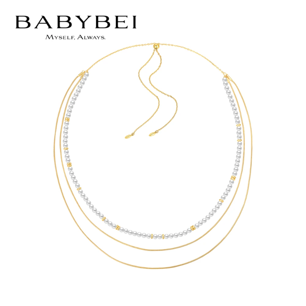 BABYBEI/初贝 坠链均925银 涟漪项链贝珠金色时髦百搭高级小众
