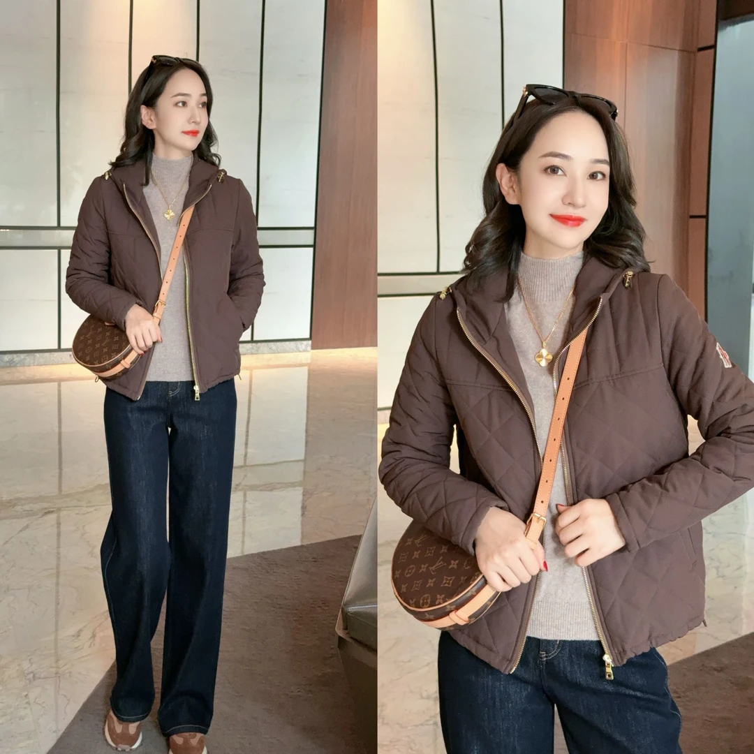 【咖啡棉袄】秋冬保暖连帽棉服外套XY241733 JDND轩羽