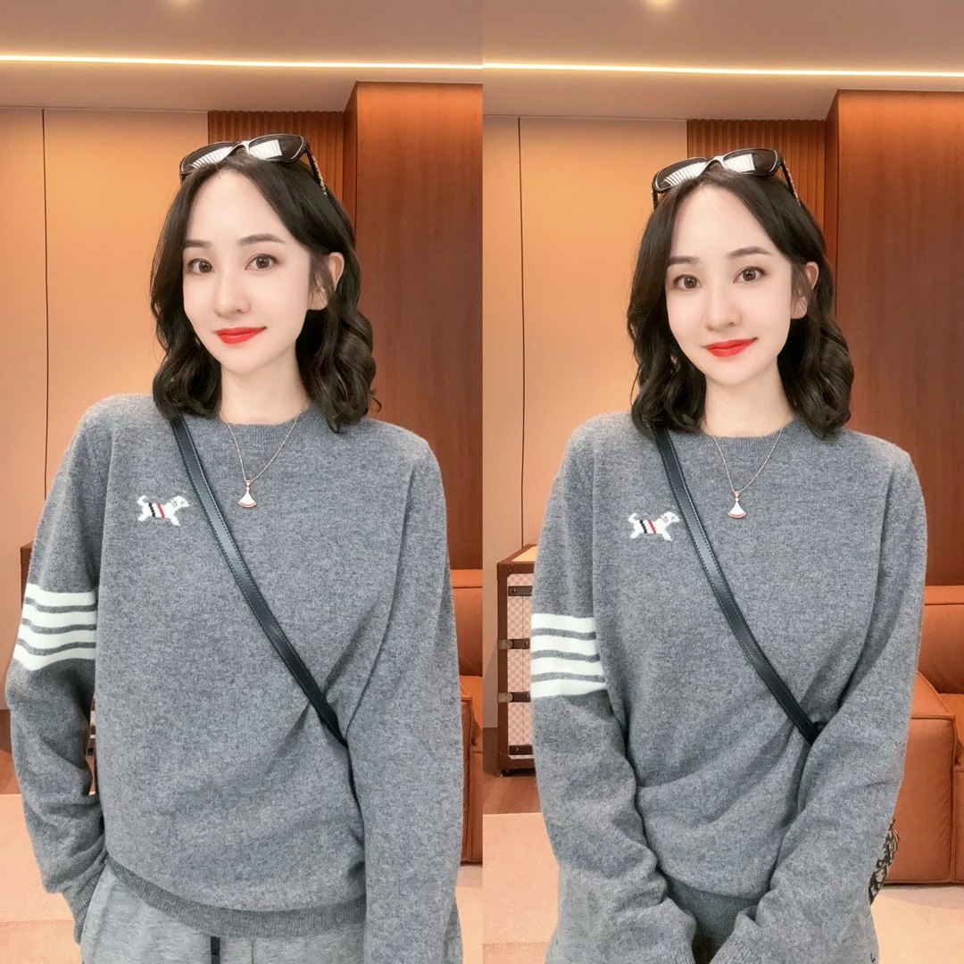 【拼色小狗】100%羊毛秋冬气质百搭减龄针织小衫XY241581 JDND轩羽