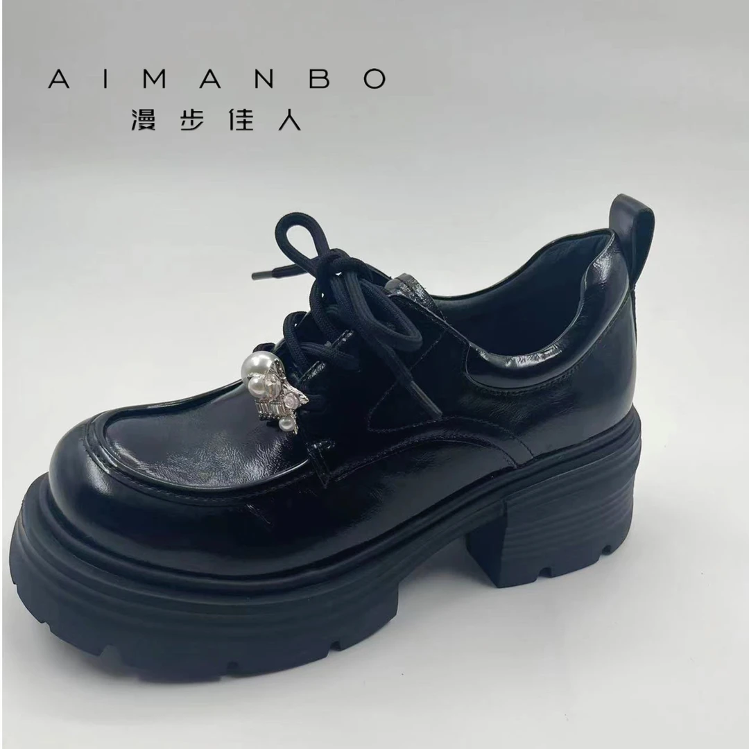 STROLLBEAUTY/漫步佳人354244508F女生个性厚底时尚百搭乐福鞋