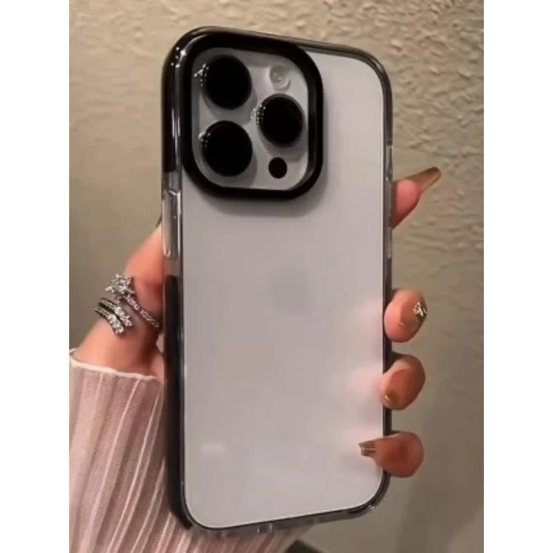 高级感透明防摔条苹果15promax手机壳全包iPhone13防摔12新款14XR