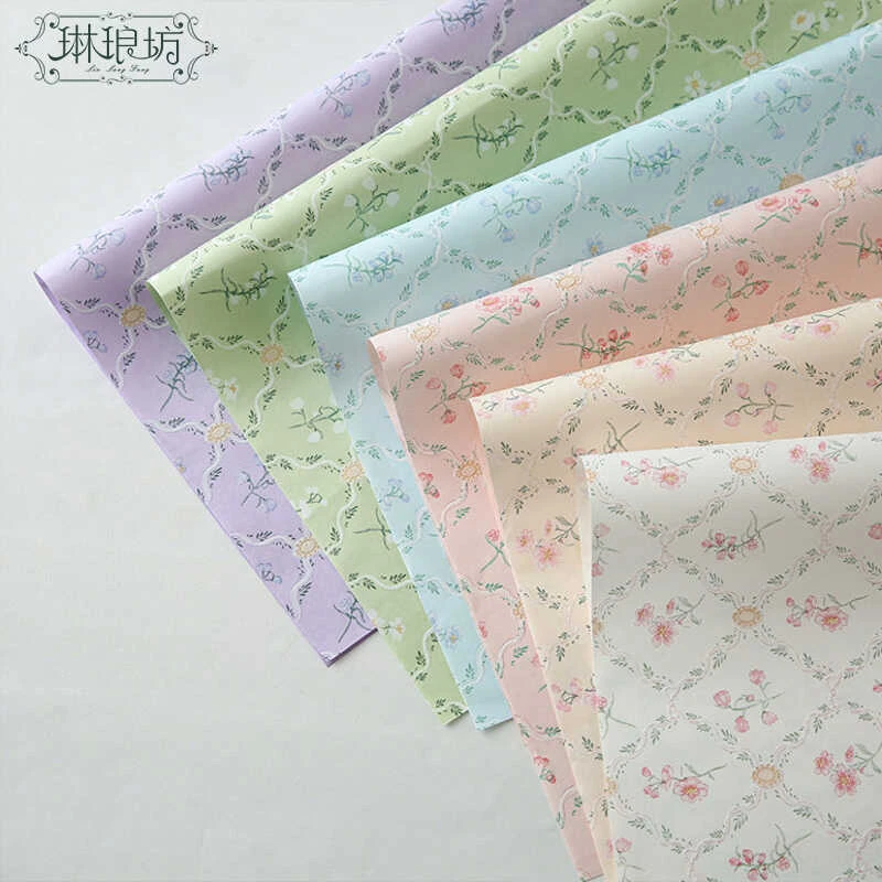 伯利庄园蔓生印花纸玫瑰花束包装纸花艺diy网红鲜花包装材料