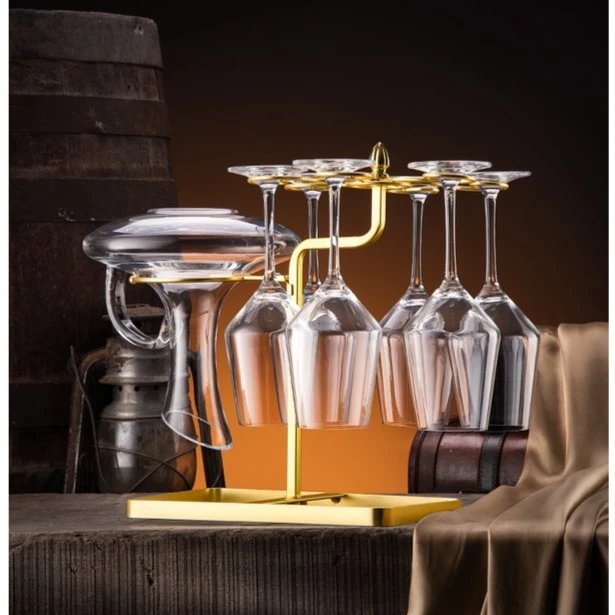 红酒杯套装家用高颜值水晶玻璃勃艮第高脚杯创意醒酒器杯子一体架