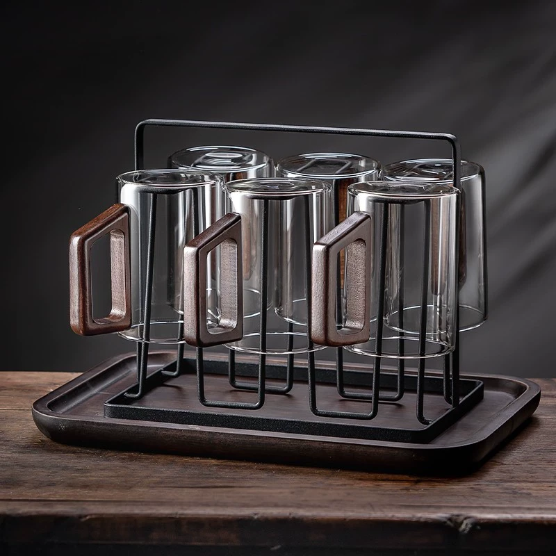 玻璃杯子家用耐高温专用把手办公室水杯茶杯泡绿茶高颜值茶具套装