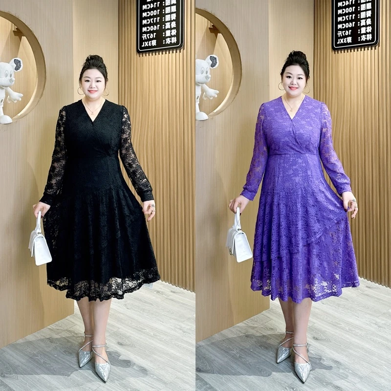 【梅姐定制】MJ9049原创定制蕾丝连衣裙女时尚大码女装