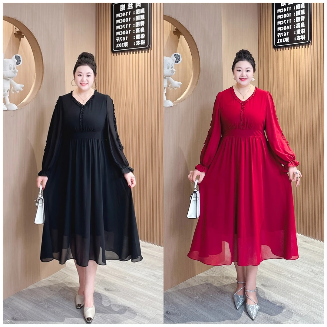 【梅姐定制】MJ9042原创设计花边高贵高档时尚收腰显瘦连衣裙