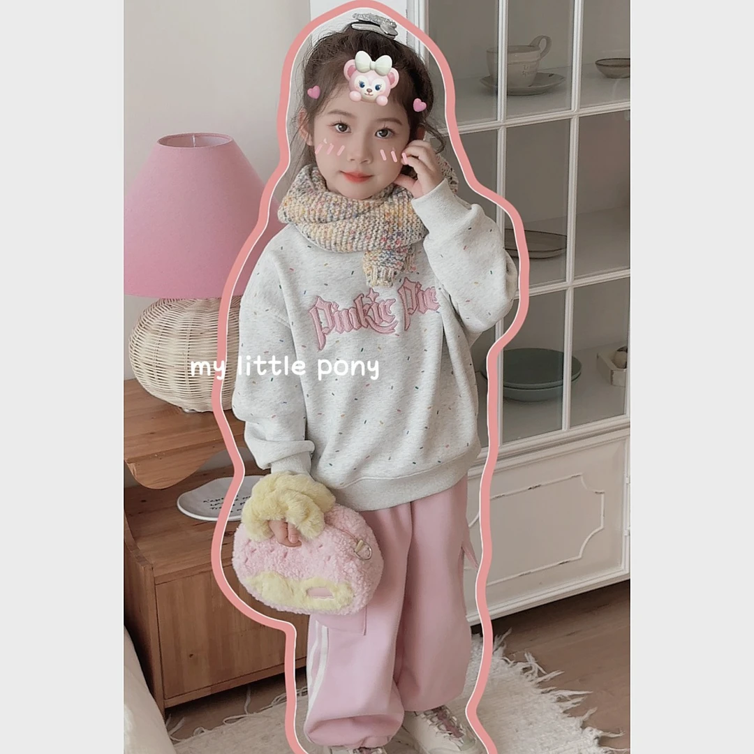 【小马宝莉】秋冬女童加绒套头卫衣卫裤-26405-26403