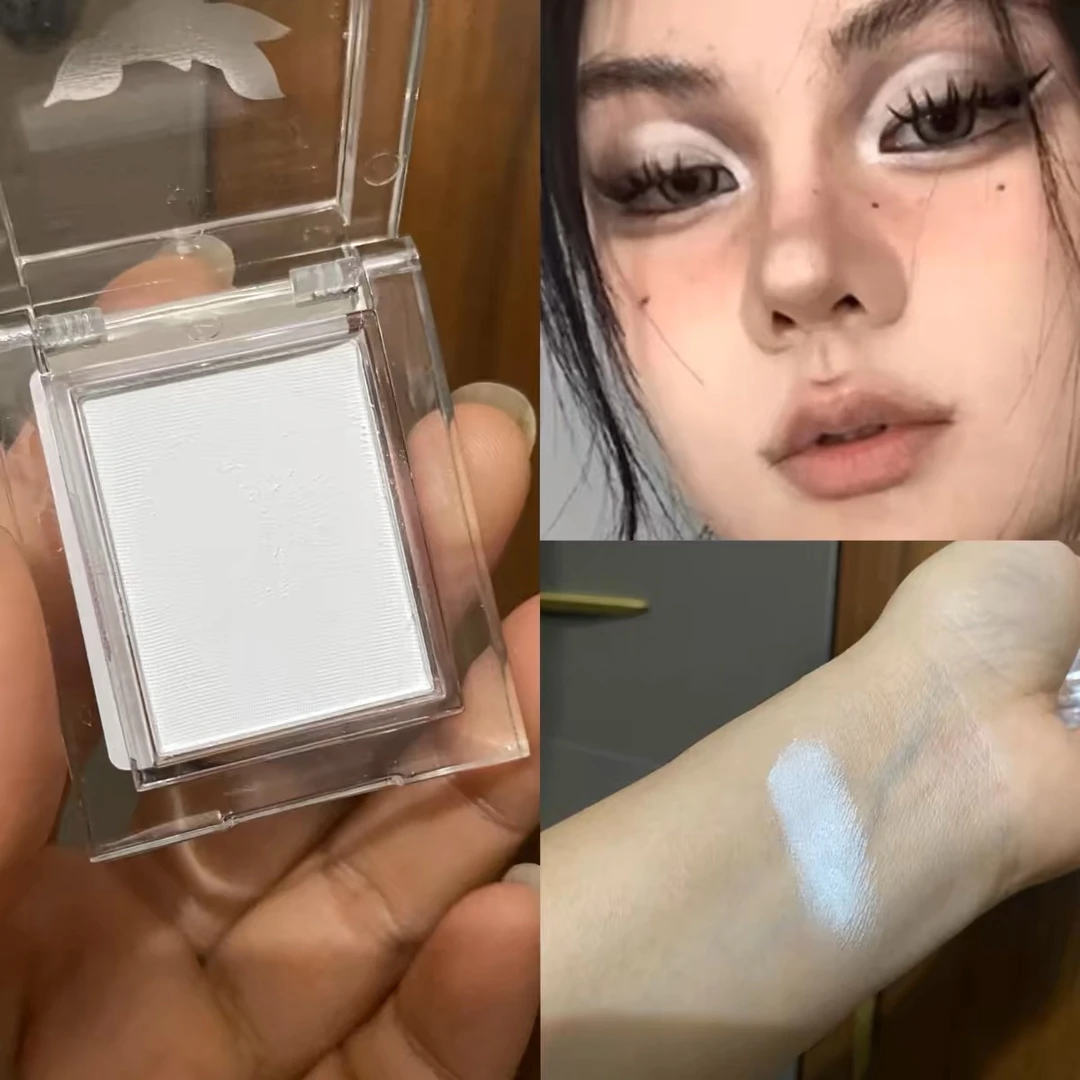 HERORANGE单色哑光高光眼影纯白色新手便携