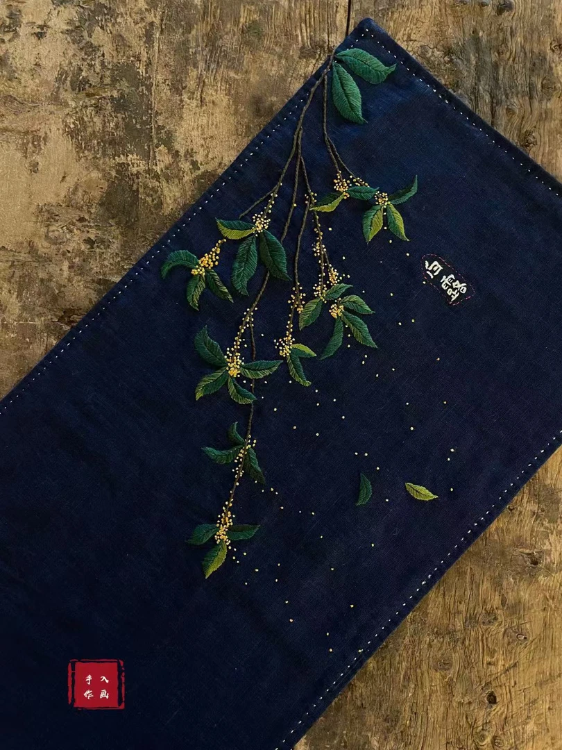 桂花茶席diy刺绣材料包