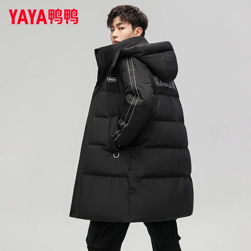YAYA/鸭鸭羽绒服男冬季中长款时尚保暖2025新款青年加厚防风外套