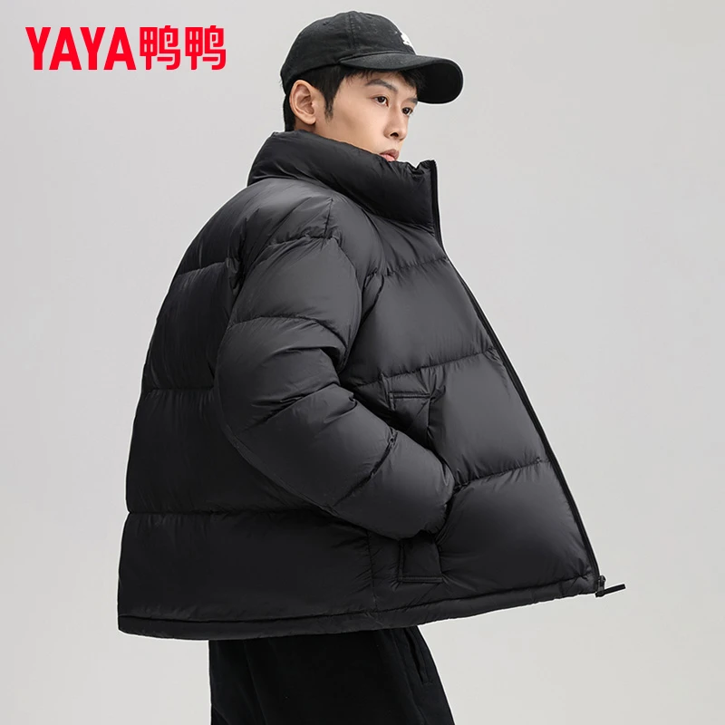 YAYA/鸭鸭羽绒服男士短款2025年冬季新款百搭保暖休闲面包服外套
