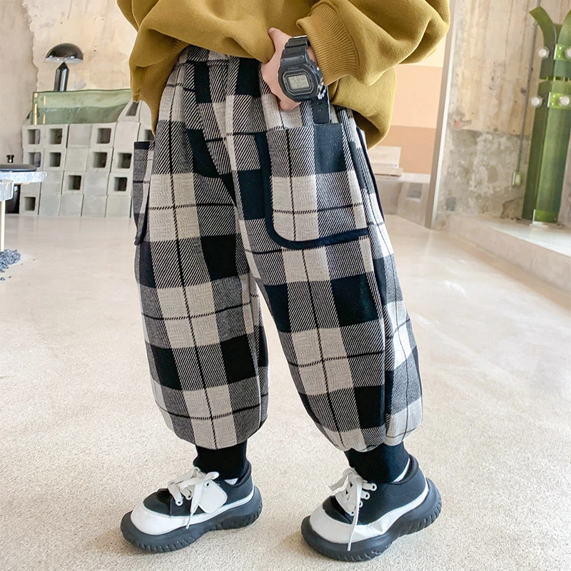 男童裤子秋冬儿童加绒裤2023新款保暖裤冬装加厚一体绒裤炸街冬季