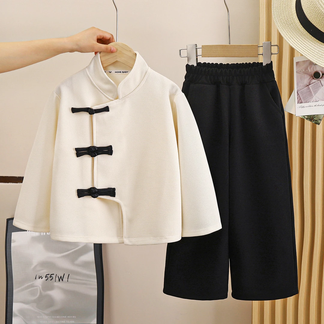 新款春秋季男童国风两件套男童休闲长袖外套小中大童潮流舒适套装