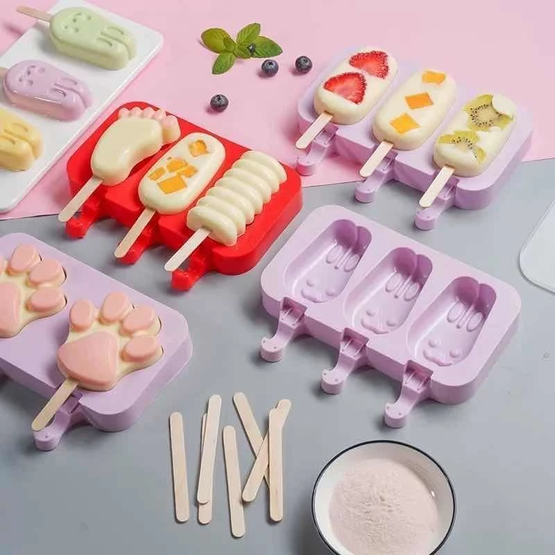 雪糕模具食品硅胶冰盒儿童做冰淇淋冰棒冰糕奶酪棒儿童自制磨模具