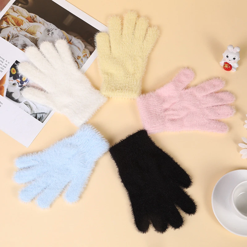 冬季成人水貂毛糖果色保暖手套