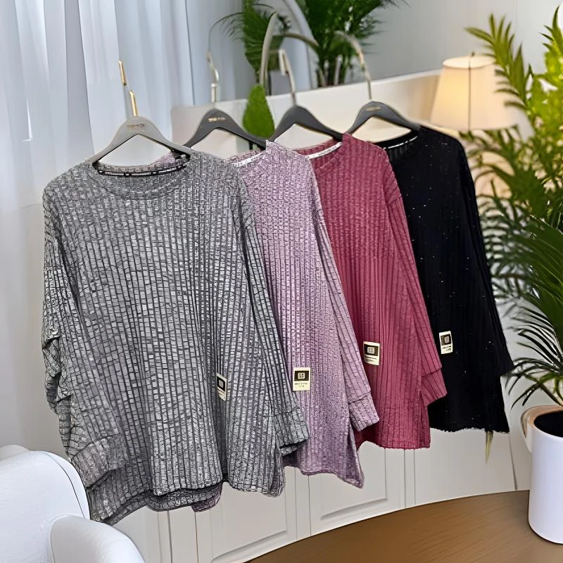 240-300斤 衣长82胸围160 堆堆袖百搭针织打底衫