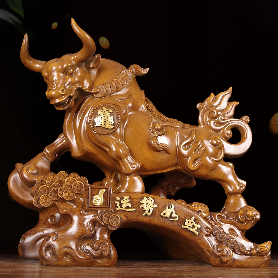 运势如虹牛摆件招财牛客厅公司办公室老板桌装饰乔迁开业工艺礼品
