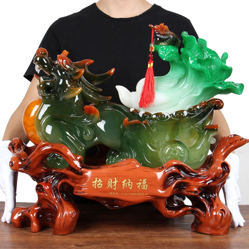 招财貔貅摆件皮丘玉白菜开业金蟾酒店商务送礼工艺礼品摆饰家居装