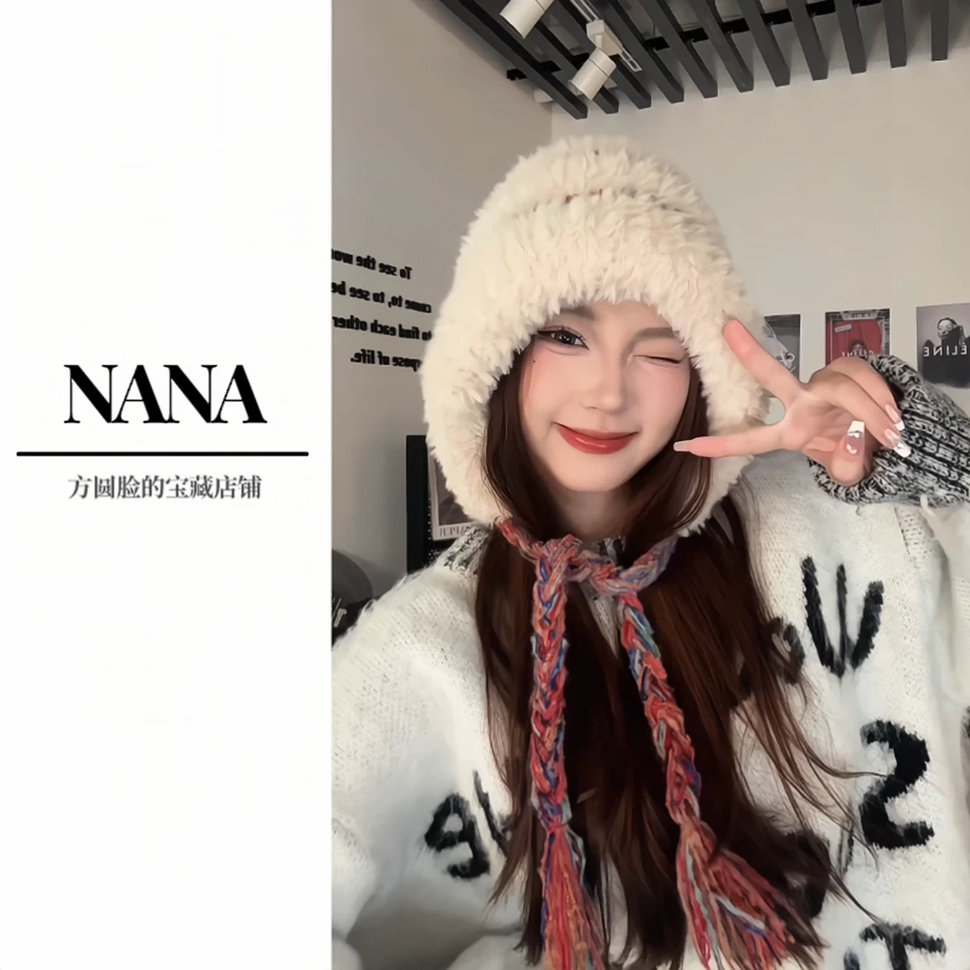 可变包包！设计/一帽两用  百搭时尚遮脸包头帽条纹大头围秋冬韩版