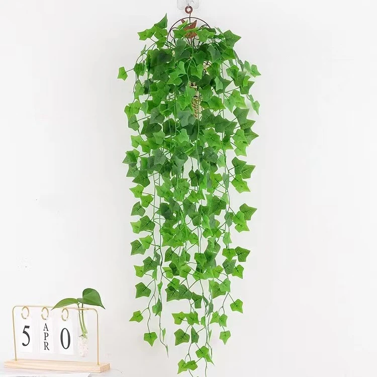 仿真壁挂绿植藤条吊兰墙面装饰假花过胶绿萝常青藤爬山虎北欧
