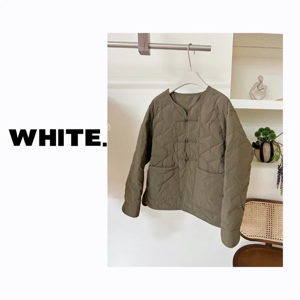 清仓【山野栀子】国风盘口休闲无领羽绒服