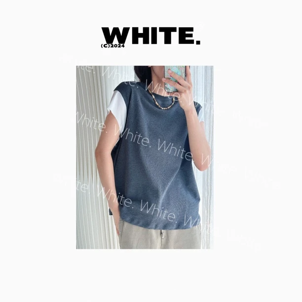 【北岸】时髦拼接设计高级灰短袖T恤