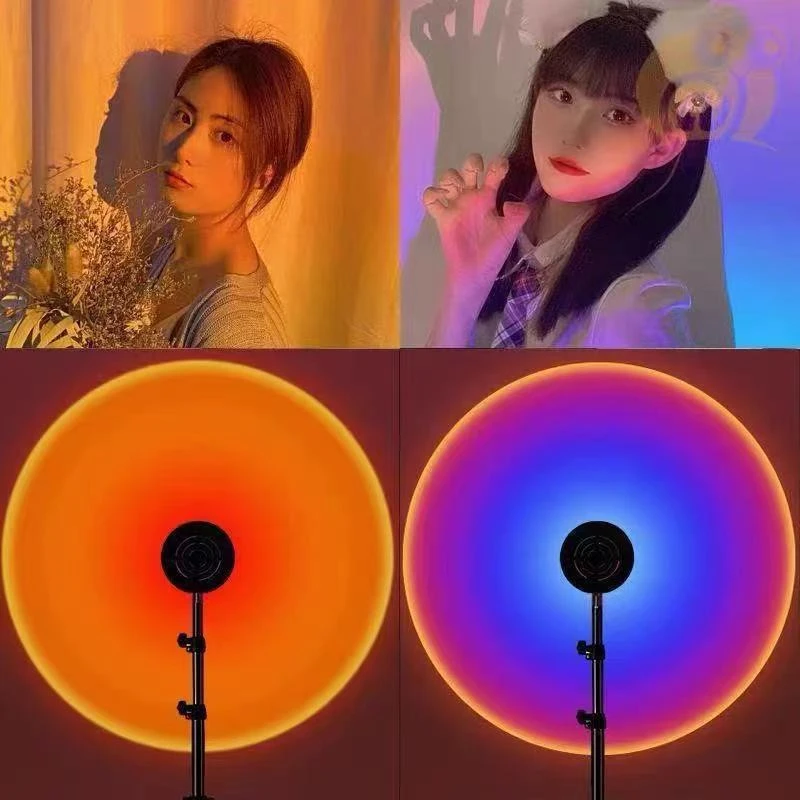 日落氛围灯 【直播间必备】RGB遥控器多彩夕阳灯网红落地补光灯USB