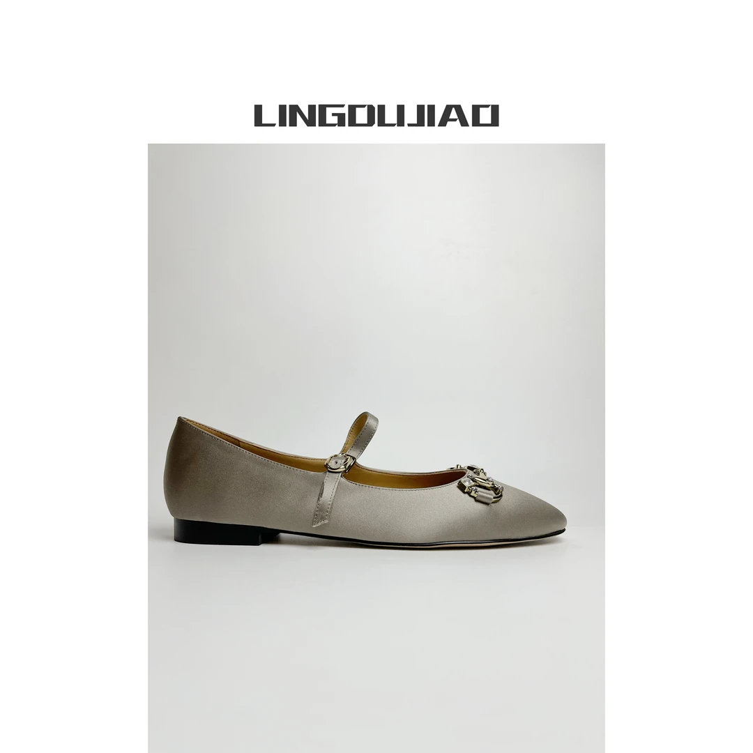 LINGDUJIAO/零度角【丝质小香风圆头平底单鞋】823-3