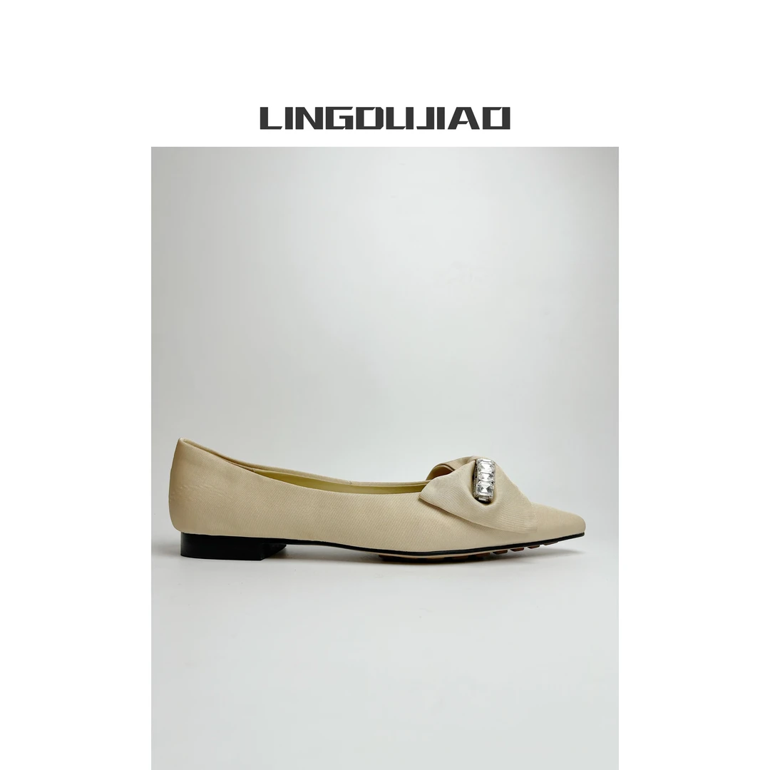 LINGDUJIAO/零度角【山东绸尖头平底单鞋】2288-22
