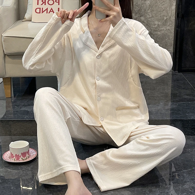 睡衣女士春秋夏季长袖套装开衫妈妈月子服纯棉孕妇哺乳期居家居服