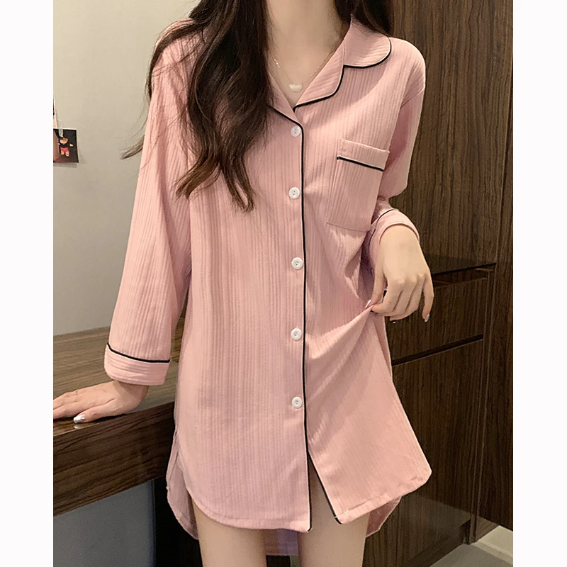 纯棉睡裙女款爆款2025新款女生法式网红长袖女士春秋夏家居睡衣裙