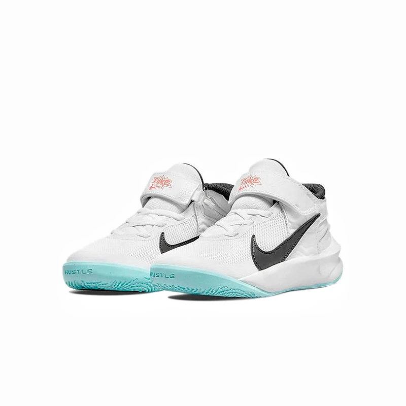 正品耐克Nike男童女童宝宝儿童篮球鞋透气防滑耐磨白蓝DD7302-102