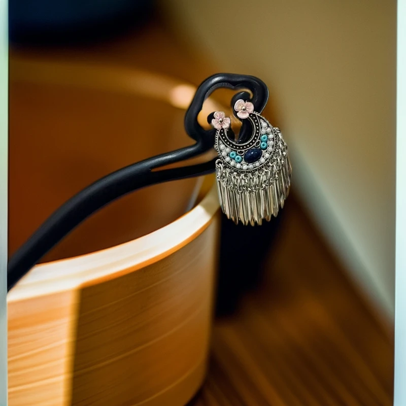 侣彤700号双面檀木发簪国风民族风发簪子汉服旗袍新中式头饰发饰