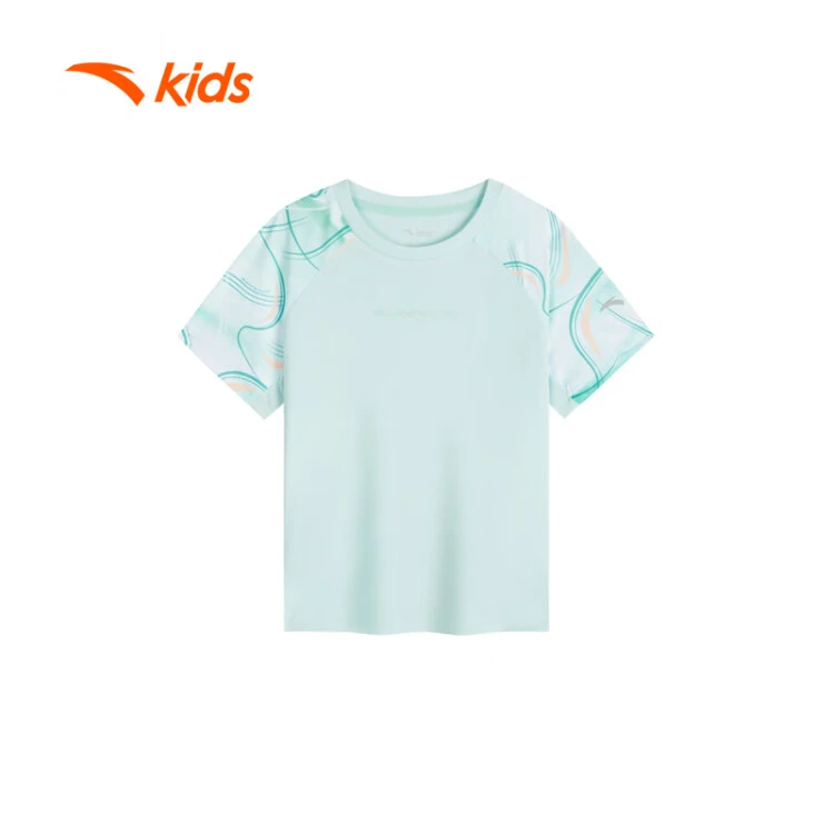 安踏短T男女小童跑步运动时尚透气夏季针织短袖T恤衫A372429102