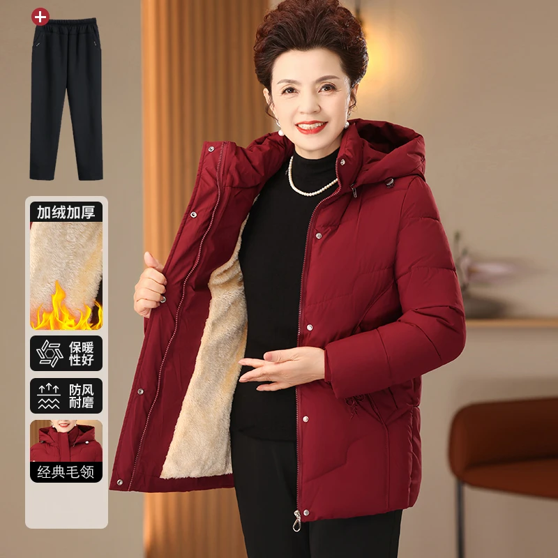 奶奶冬装棉衣中老年人休闲棉服妈妈冬季上衣老人加厚保暖女装外套
