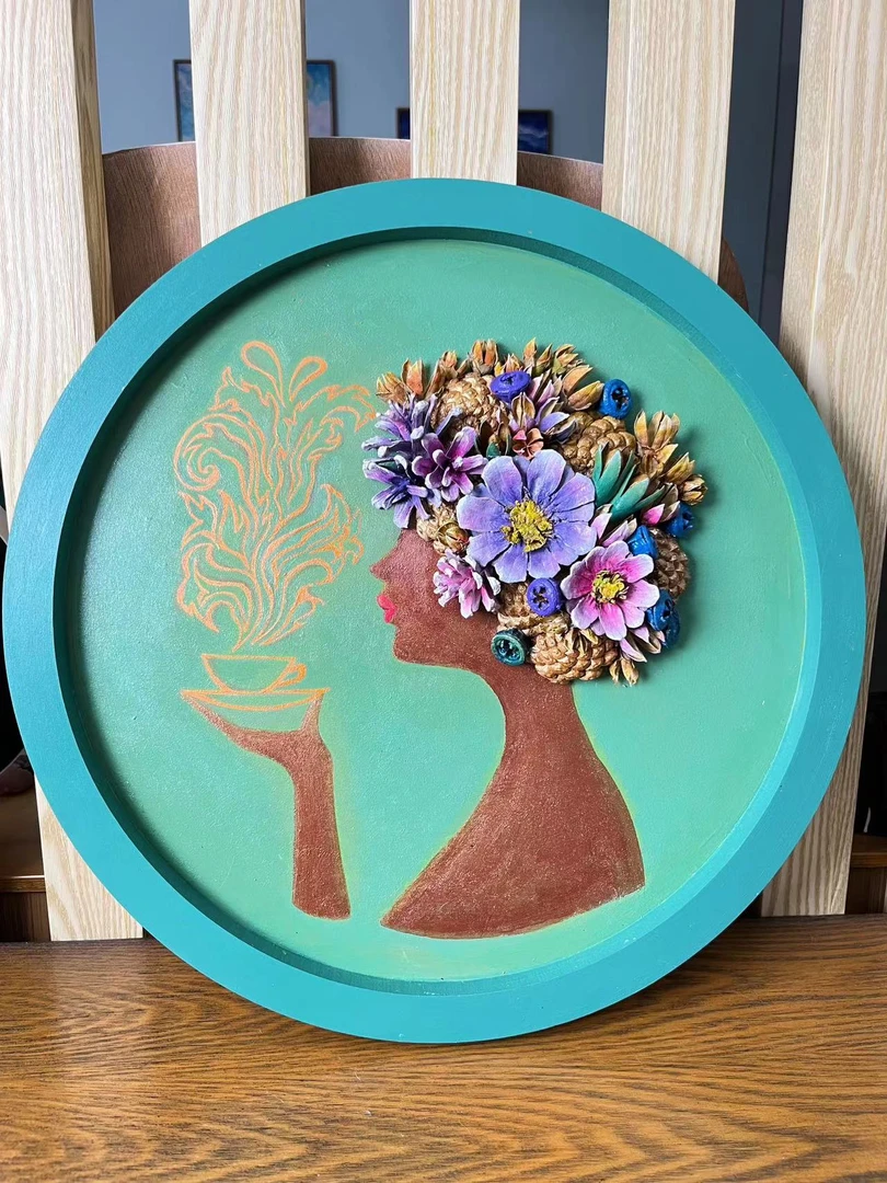 《香草美人》高姨妈纯手工创意天然植物果实装饰画（成品）