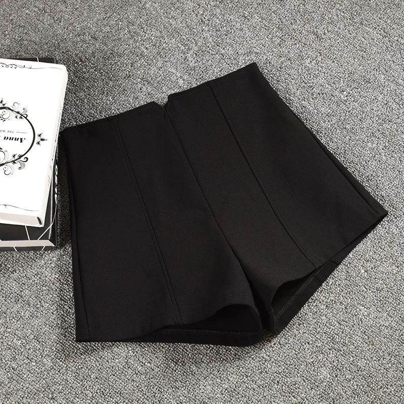 秋冬黑色弹力高腰新款设计感短裤女韩版小个子休闲热裤显瘦包臀裤