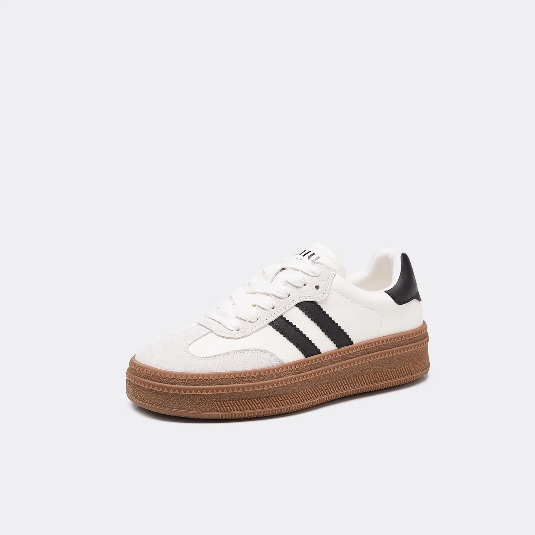 2024秋冬加绒真皮德迅女鞋时尚百搭复古厚底经典低帮拼色2S-88