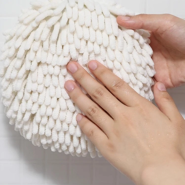 雪尼尔居家擦手巾儿童吸水速干加厚毛巾厨房卫生间浴室可爱擦手球