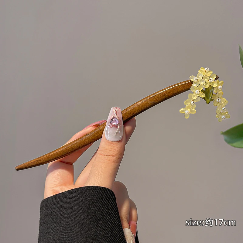 新中式木质古风高级感流苏发簪女盘发簪子国风汉服步摇发钗子头饰