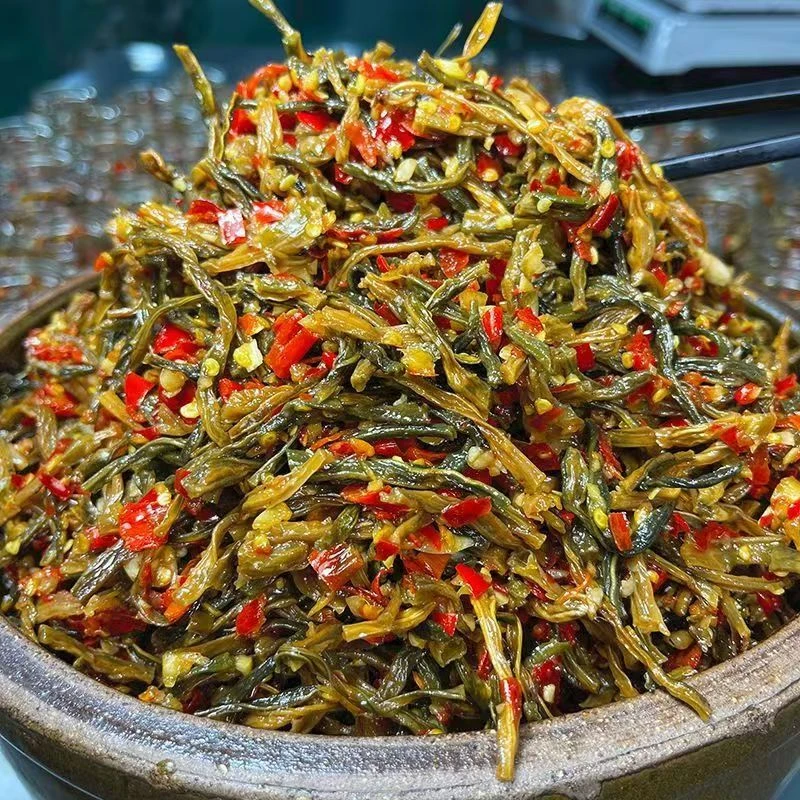 香辣豆角干下饭菜脆嫩豆角剁椒豇豆辣椒酱开味干豆角好吃即食瓶装