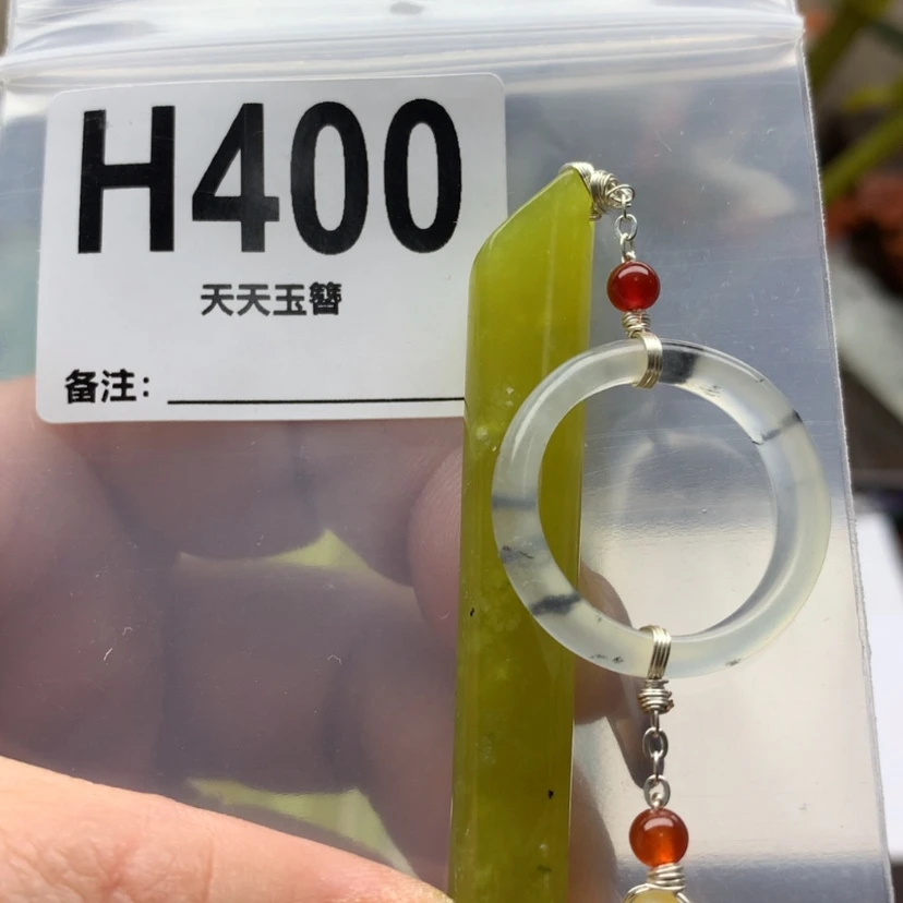 【闪购商品】蛇纹石玉发饰合金卍****修