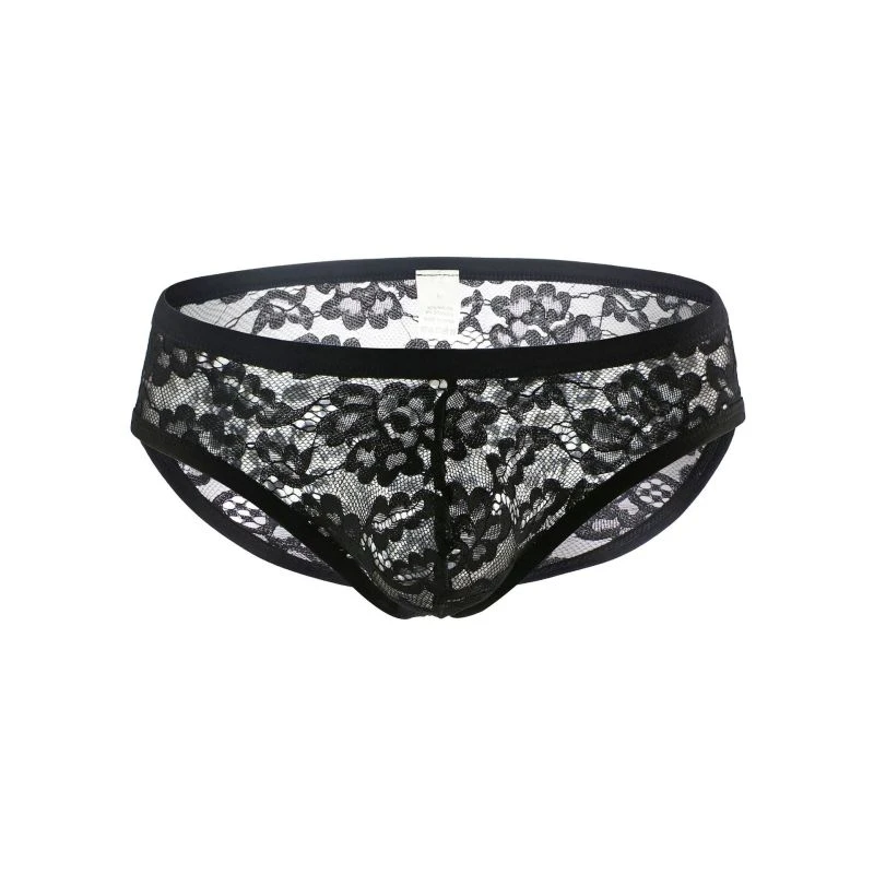 男士三角内裤性感潮流透气蕾丝镂空三角薄款低腰夏季时尚欧美舒适