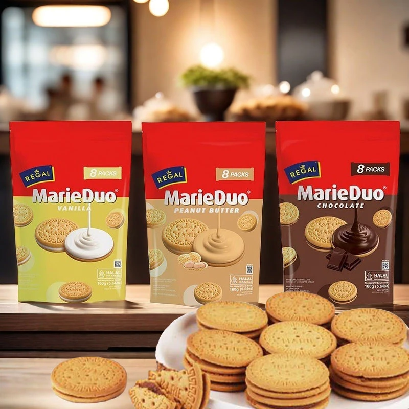 啵尔滋夹心饼干巧克力香草花生酱味休闲零食玛丽朵宿舍解饿