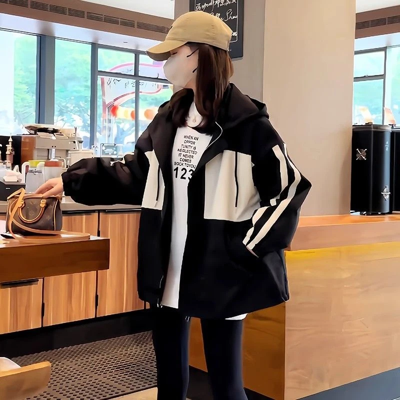 棉服撞色冲锋衣外套女短款2025年秋冬新款小个子韩版休闲运动保暖